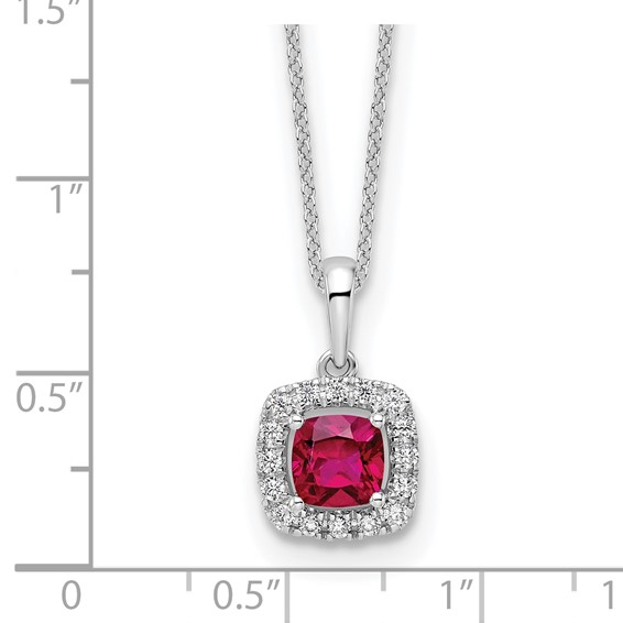 10kw 1/4ct Lab Grown Diamond VS/SI+ G+ & Cr Ruby Comp 18in Necklace - Image 3