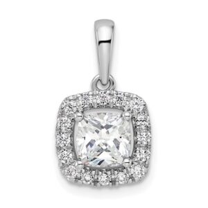 14kw 1/4ct Lab Grown Dia VS/SI+ G+ April Birthstone White Sapphire Pendant