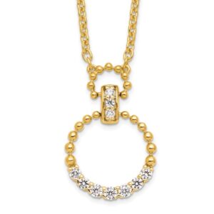 14k 1/4ct Lab Grown Diamond VS/SI+ G+ Circle 18in Pendant Necklace