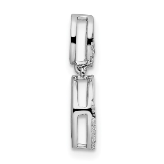 14k White Gold 1/5 ct Lab Grown Diamond VS/SI+ G+ Dangle Chain Slide - Image 2