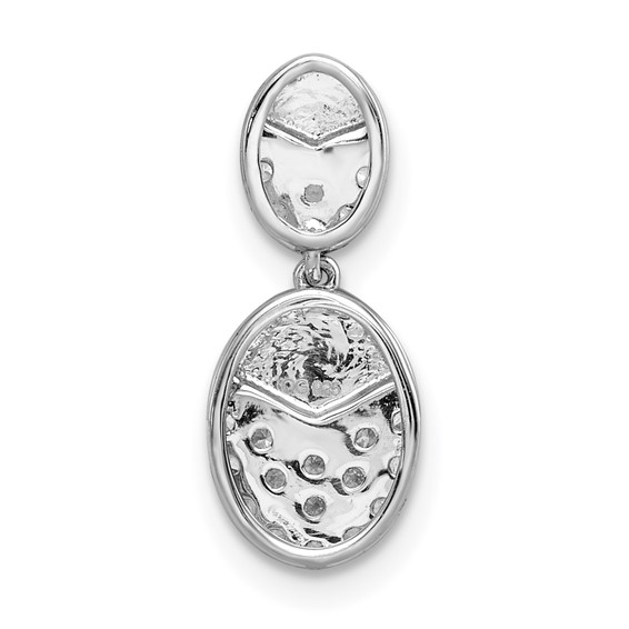 14k White Gold 1/5 ct Lab Grown Diamond VS/SI+ G+ Dangle Chain Slide - Image 3