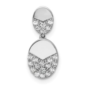 14k White Gold 1/5 ct Lab Grown Diamond VS/SI+ G+ Dangle Chain Slide