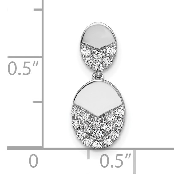 14k White Gold 1/5 ct Lab Grown Diamond VS/SI+ G+ Dangle Chain Slide - Image 4