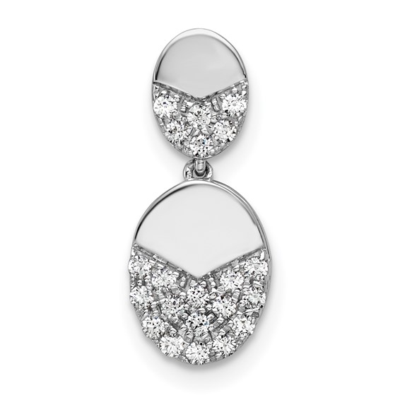 14k White Gold 1/5 ct Lab Grown Diamond VS/SI+ G+ Dangle Chain Slide