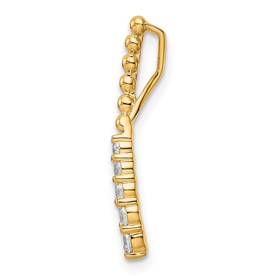 14k 1/5ct Lab Grown Diamond VS/SI+ G+ Fashion Bar Chain Slide Pendant - Image 2