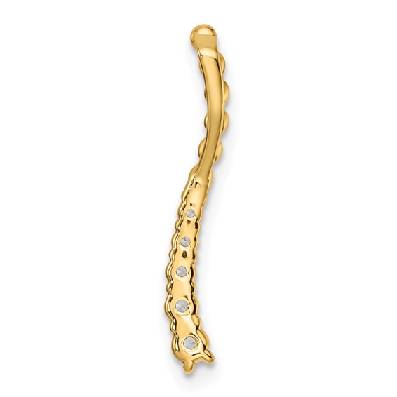 14k 1/5ct Lab Grown Diamond VS/SI+ G+ Fashion Bar Chain Slide Pendant - Image 3