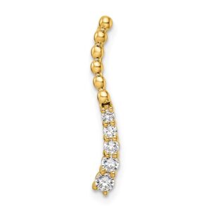 14k 1/5ct Lab Grown Diamond VS/SI+ G+ Fashion Bar Chain Slide Pendant