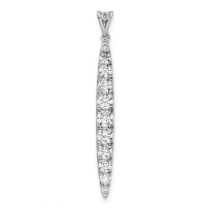 14k White Gold 1ct Lab Grown Diamond VS/SI+ G+ Fashion Bar Pendant