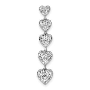 14kw 1ct Lab Grown Diamond VS/SI+ G+ Comp Five Heart Bar Chain Slide