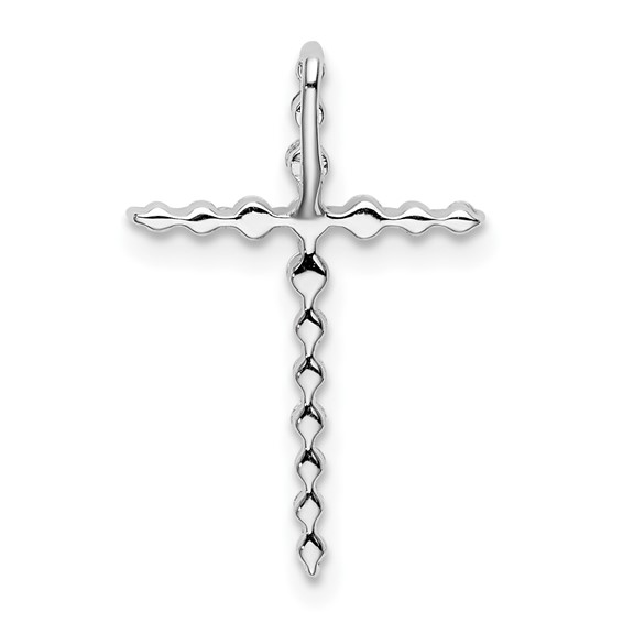 14kw 1/6ct Lab Grown Diamond VS/SI+ G+ Comp Cross Chain Slide Pendant - Image 3