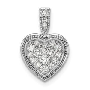 14kw 3/8ct Lab Grown Diamond VS/SI+ G+ Complete Framed Heart Pendant