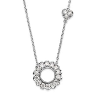 14kw 3/4ct Lab Grown Diamond VS/SI+ G+ Comp 18in Heart&Circle Necklace