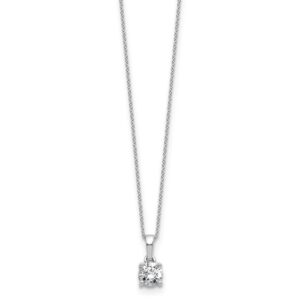 14kw 1/2ct Lab Grown Dia VS/SI+ G+ Comp 18in Solitaire Pendant Necklace