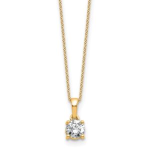 14k 1/2ct Lab Grown Dia VS/SI+ G+ Comp 18 inch Solitaire Pendant Necklace