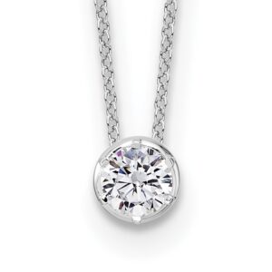 14k White Gold 1/2 ct Lab Grown Diamond VS/SI+ G+ Comp 18 in Solitaire Neck
