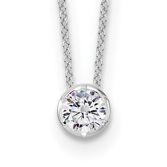 14k White Gold 1/2 ct Lab Grown Diamond VS/SI+ G+ Comp 18 in Solitaire Neck