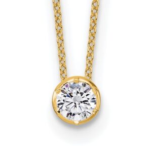 14k 1/2 ct Lab Grown Diamond VS/SI+ G+ 18 in Comp Solitaire Slide Necklace