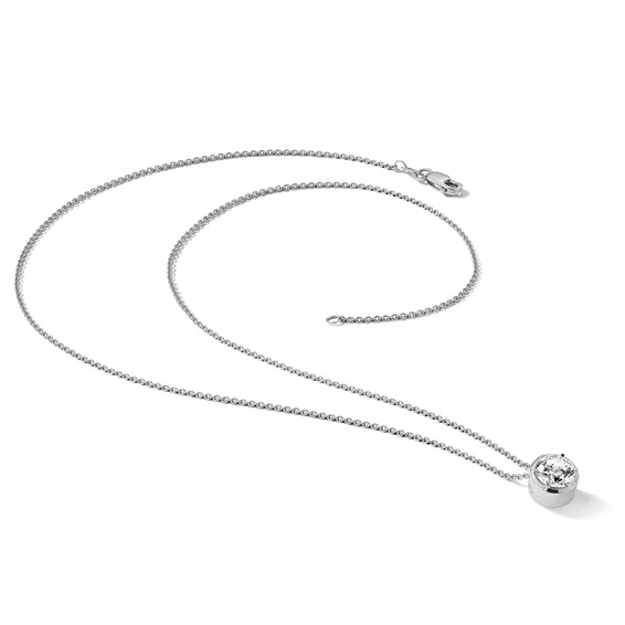 14k White Gold 1/2 ct Lab Grown Diamond VS/SI+ G+ Comp 18 in Solitaire Neck - Image 4