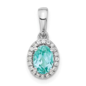 14kw 1/10 ct Lab Grown Dia VS/SI+ G+ & Cr Paraiba Teardrop Pendant