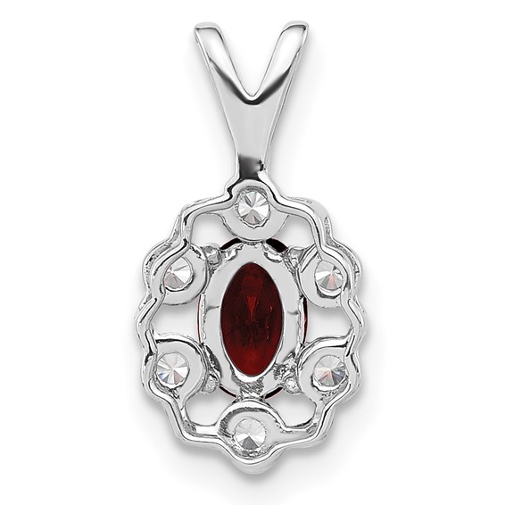14k White Gold 1/10 ct Lab Grown Diamond VS/SI+ G+ & Cr Ruby Pendant - Image 3