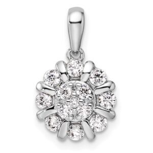 14k White Gold 1/2 ct Lab Grown Diamond VS/SI+ G+ Complete Halo Pendant