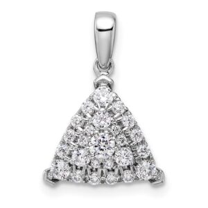 14k White Gold 1/2 ct Lab Grown Diamond VS/SI+ G+ Triangle Cluster Pendant