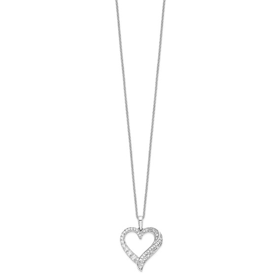 14kw 1/2ct Lab Grown Dia VS/SI+ G+ Comp 18 in Heart Pendant Necklace - Image 2