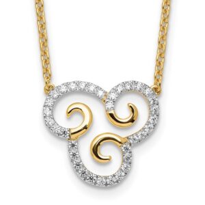 14k 1/4ct Lab Grown Diamond VS/SI+ G+ Comp Swirls 18in Necklace