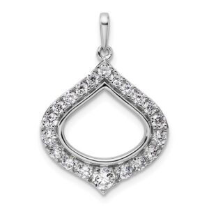 14kw 1ct Lab Grown Diamond VS/SI+ G+ Comp Teardrop Shape Pendant