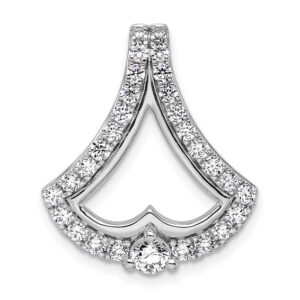 14k White Gold 1 ct Lab Grown Diamond VS/SI+ G+ Chain Slide Pendant