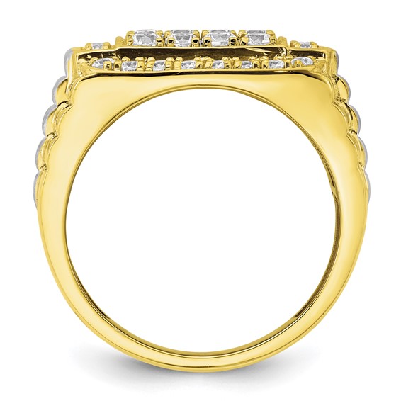 10k 1 3/8 ct Lab Grown Diamond VS/SI+ G+ Men's Ring - Image 2