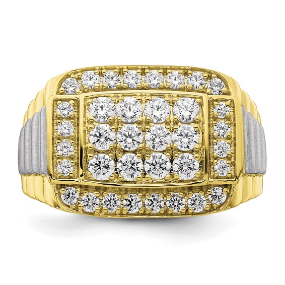 10k 1 3/8 ct Lab Grown Diamond VS/SI+ G+ Men's Ring - Image 4