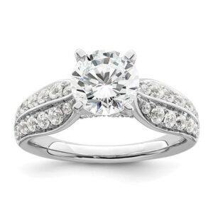 14kw 1 5/8ct Lab Grown Diamond VS/SI+ G+ Round Complete Eng Ring
