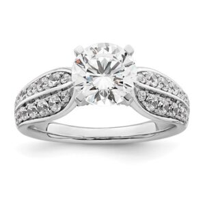 14kw 2 1/8ct Lab Grown DIA VS/SI+ G+ Round Cert. Comp Eng Ring