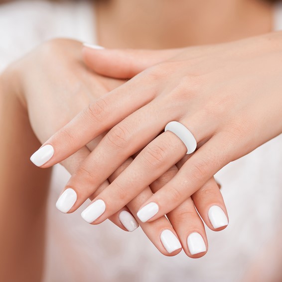 Silicone White 8mm Domed Band - Image 4