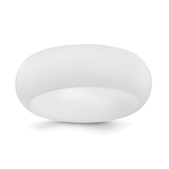 Silicone White 8mm Domed Band