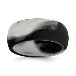 Silicone Black and Grey Camo 8.7mm Domed Band