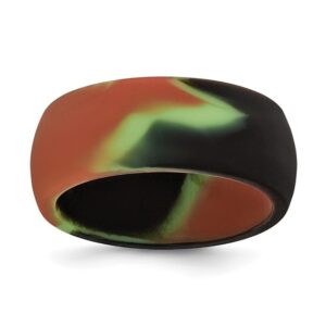 Silicone Green and Brown Camo 8.7mm Domed Band