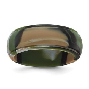 Silicone Camouflage 8mm Ridged Edge Band