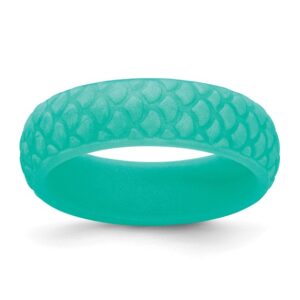 Silicone Sky Blue Mermaid Pattern 5.7mm Band