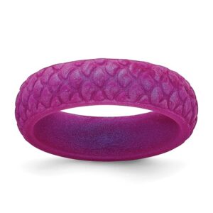 Silicone Purple Mermaid Pattern 5.7mm Band