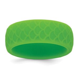 Silicone Light Green 8.70mm Fish Scale Pattern Band