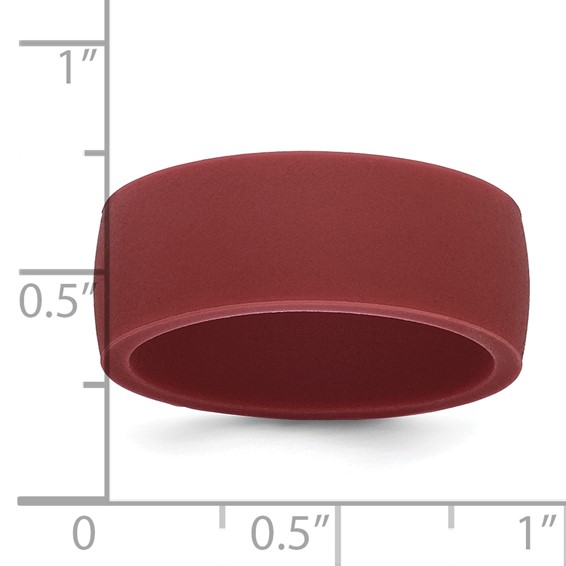 Silicone Dark Red 8.70mm Flat Edge Band - Image 4