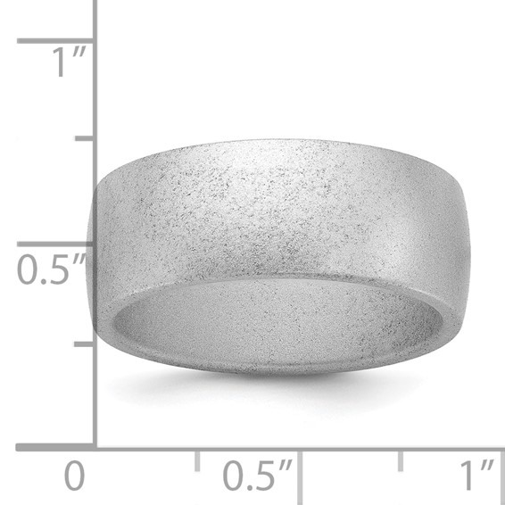 Silicone Metallic Silver 8.70mm Flat Edge Band - Image 4