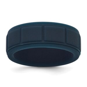 Silicone Dark Blue 8mm Grid Pattern Band
