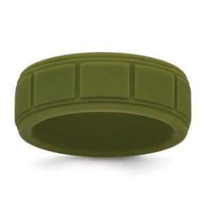 Silicone Olive Green 8mm Grid Pattern Band