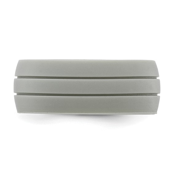 Silicone Light Gray 8.50mm Grooved Band - Image 3