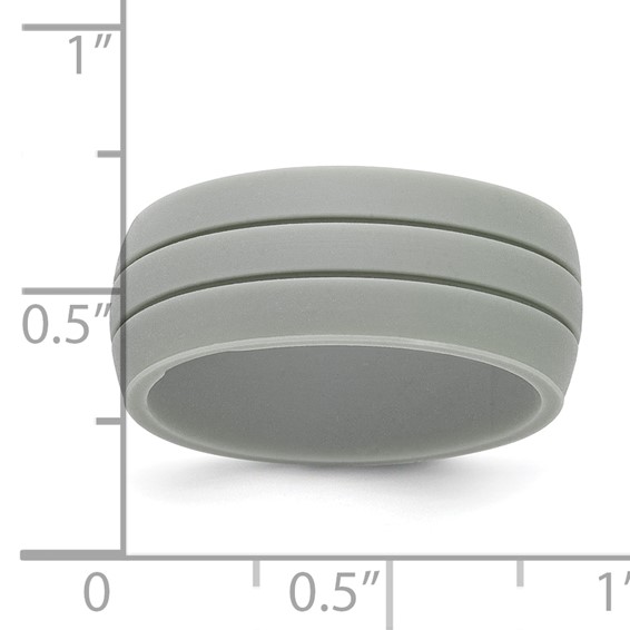 Silicone Light Gray 8.50mm Grooved Band - Image 4