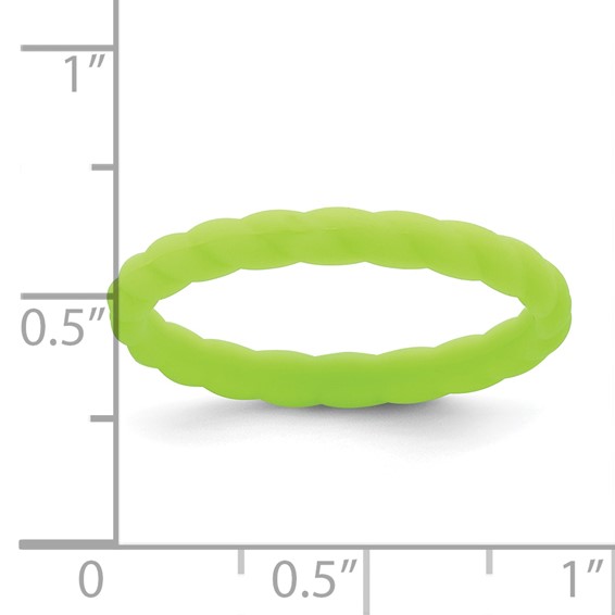 Silicone Bright Green 3mm Braided Band - Image 4