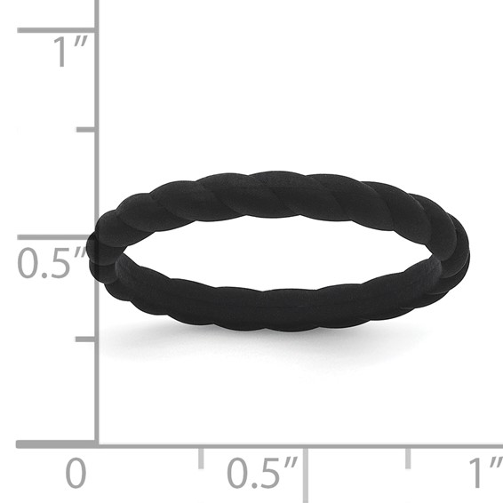 Silicone Black 3mm Braided Band - Image 4